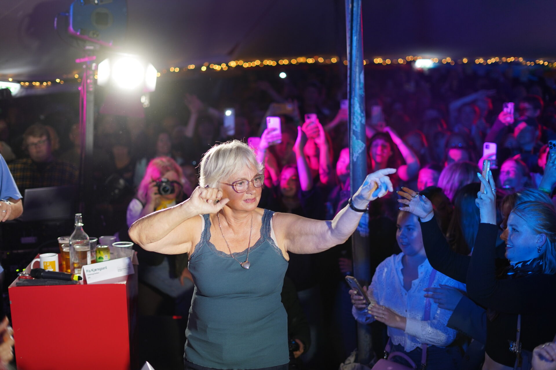 Pia Kjærsgaard til DJ Battle på Folkemødet på Bornholm 2024